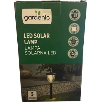 Venkovní osvětlení Gardenic Solární lampa , černá, 43,5 cm, 1 ks