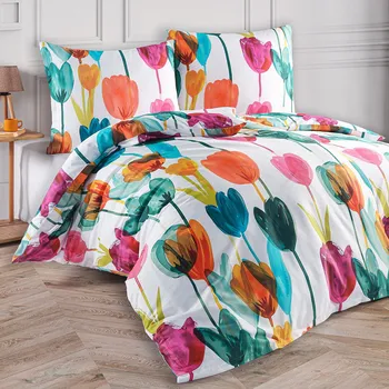 Povlečení Saténové povlečení Tulipi Rozměr: 160x200 + 2x 70x80 cm