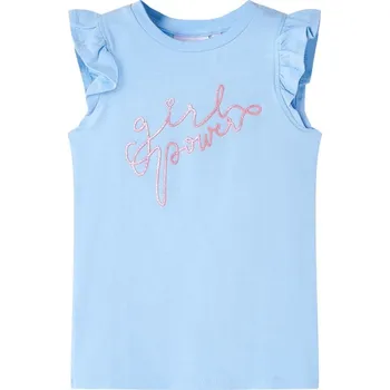 Chlapecké tričko vidaXL Dětské tričko s volánkovým rukávem světle 104 [11315] Barva: Modrá