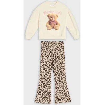 Dívčí mikina Sinsay - Souprava mikiny a kalhot - krémová - 054GA-01X - 054GA-01X-116