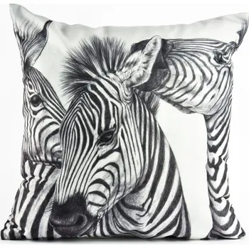 Povlak na dekorativní polštářek Dekorační povlak na polštář 40x40 Jungle Zebry Černo-bílý