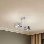 Argon Stropní světlo Mado, ocel chromová, sklo kouřové, 2 žárovky - Stříška - Ø 10 cm, výška 3 cm chrom, kouřově šedá 2 x 6 W LED - Doprava zdarma