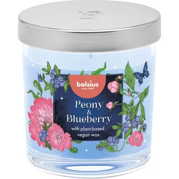 Svíčka Parafínová vonná svíčka Pivoňka a Borůvka Bolsius 1 ks