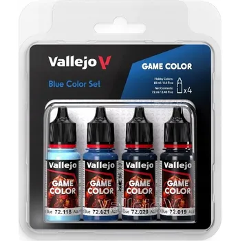Modelářská barva Barvy Vallejo 72376 Game Color Blue Color Set 4x18 ml – Sada modrých barev