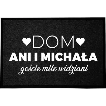 Rohožka ČERNÁ VSTUPNÍ ROHOŽKA DO DOMU DEKORATIVNÍ | DÁREK DOMOV JMÉNO 60X40 cm