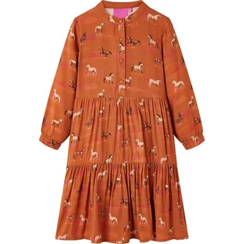 Dívčí šaty vidaXL Dětské šaty koňakové 128 [15064]