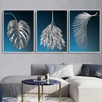 Obraz Plakát v rámu Posterlove triptych kytice rostlin A3 boho 3 ks