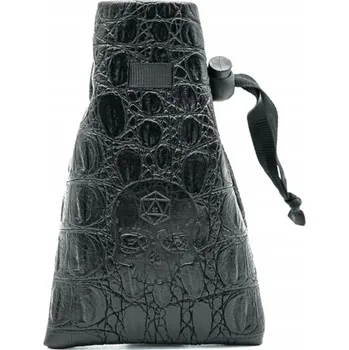 Příslušenství k deskovým hrám Kožený Váček Černý na Kostky pro RPG D&D Baldur's Gate - Sáček