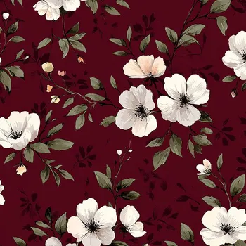 Úplet Takoy bílé mini květiny Olea na bordó