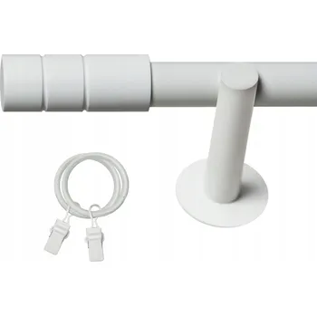 Garnýž JEDNODUCHÁ GARNÝŽ 380 CM 19MM GARNÝŽ NA ZÁVINY ČERNOBÍLÉ KONCOVKY