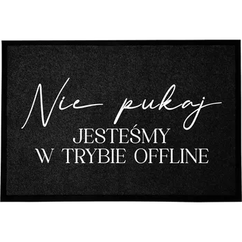 ČERNÁ VSTUPNÍ ROHOŽKA DO DOMU DEKORATIVNÍ DÁREK TRYB OFFLINE 60X40