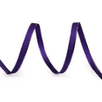 Stuha Stuha taftová šíře 6 mm s lurexem Balení: 10 m, Varianta: 515 fialová purpura stříbrná - 8590939303997