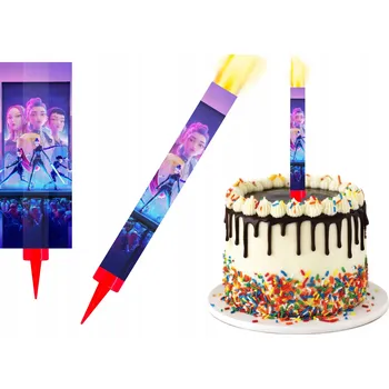 Dortová svíčka FONTÁNA DORTOVÁ SVÍČKA DORTOVÝ OHŇOSTROJ KPop DEMON HUNTERS Huntrix Saja 2