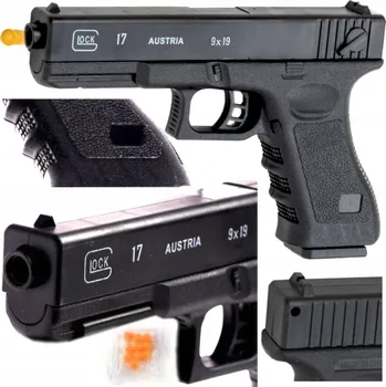 Dětská zbraň GLOCK 17 1:1 REPLIKA POLICEJNÍ PISTOLE NA KULIČKY