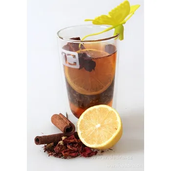 Konvice na čaj Silikonové sítko, na sypané čaje, MOTÝL zelený