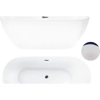 Vana AQUAUNO VOLNĚ STOJÍCÍ VANA 170x80 cm SE SIFONEM, ZÁTKOU A PŘEPADEM CHROM