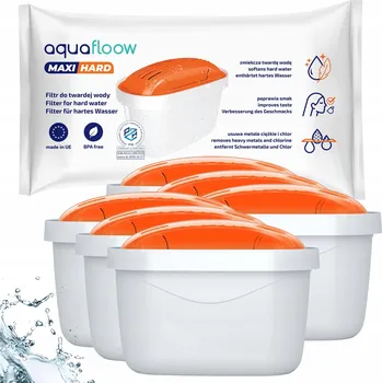 vodní filtr 6x vodní filtr náplň AquaFloow Maxi Hard do filtrační konvice na tvrdou vodu