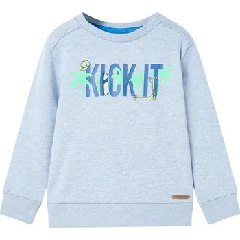 Chlapecká mikina vidaXL Dětská mikina bledě melanž 140 [11978] Barva: Modrá