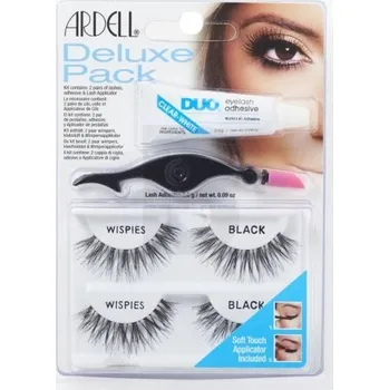 Péče o řasy a obočí Ardell Deluxe Pack sada Wispies umělé řasy Black + Lepidlo na řasy Lash Adhesive 2.5g + Aplikátor na řasy Lash Applicator