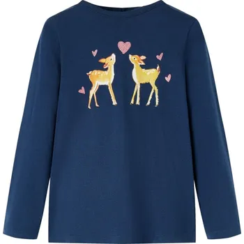 Chlapecké tričko vidaXL Dětské tričko s dlouhým rukávem 92 [13649] Barva: Námořnická modrá