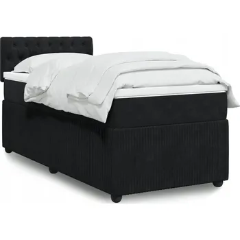 Postel Čalouněná jednolůžková postel VidaXL 100x200 cm, černá