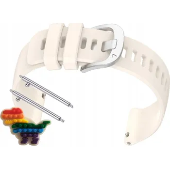 Řemínek na hodinky Pásek Řemínek pro Garmin Venu 3S, silikonová spona stříbrná béžová, nastavitelný