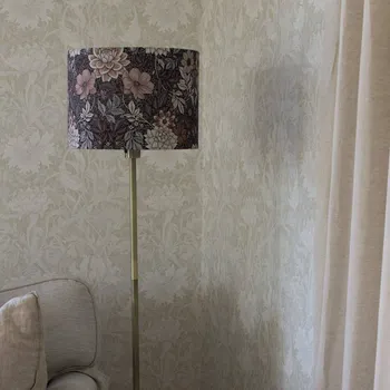 Lampička PR Home Stojací lampa Amy, Dahlia hnědá/zlatá, výška 150 cm, textil, E27 Dahlia hnědá, zlatá 1 x 25 W LED - Doprava zdarma