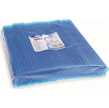 Slámky JUMBO plastové modré 25 cm, průměr 8 mm [150 ks] (znovu použitelná)