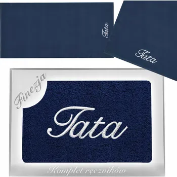 OSUŠKA S VÝŠIVKOU JAKO DÁREK KE DNI OTCŮ, TMAVĚ MODRÁ, 1 KS, 70X140 CM