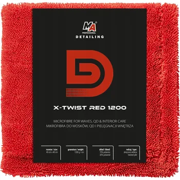 MA Professional Detailing X-TWIST RED 1200GSM osuška na sušení auta 40x40cm