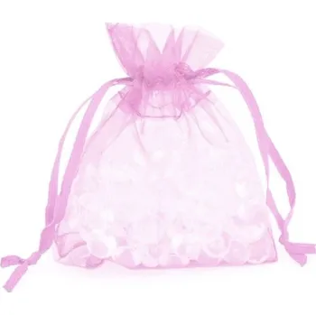 Dárková taška Dárkový sáček organza 15 x 23 cm - růžová