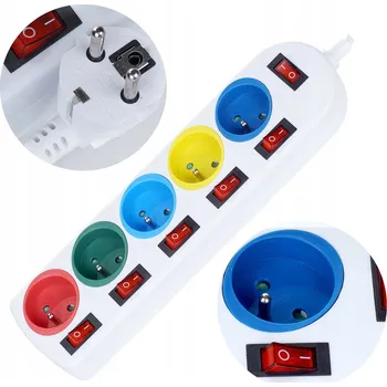 Napájecí kabel Prodlužovací Kabel přívod Rum-Lux 1,5 m 5 ks bílý