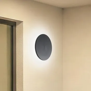 Venkovní osvětlení Milagro Lighting LED nástěnné světlo Disk, Ø 25 cm, černé, plast, IP65, CCT černý LED 18 W celkem - Doprava zdarma