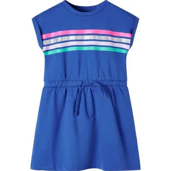 Dívčí šaty vidaXL Dětské šaty se stahovací šňůrkou kobaltově modré 116 [11121]