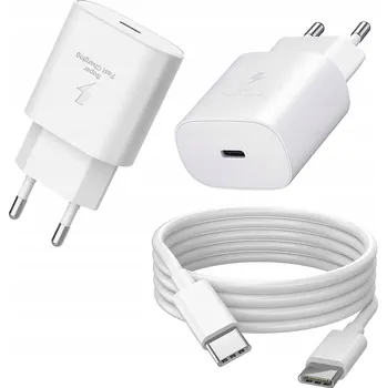RYCHLÁ SÍŤOVÁ NABÍJEČKA PRO TELEFON SAMSUNG 25W + KABEL USB-C 1M