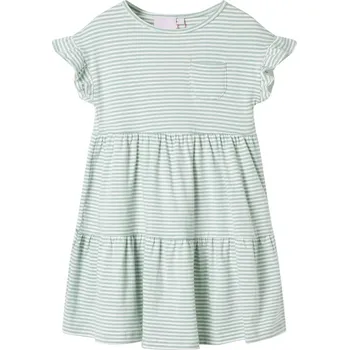 Dívčí šaty vidaXL Dětské šaty s volánkovými rukávy mátové 104 [11510]