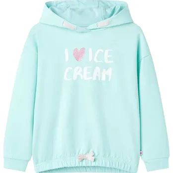 Chlapecké oblečení vidaXL Dětská mikina s kapucí jasně 140 [11428] Barva: Akvamarínová