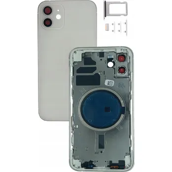 Pouzdro na mobilní telefon Kompletní pouzdro BÍLÉ pro Apple iPhone 12, tělo zadní kryt, náhrada