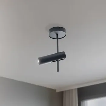 Lampička SIGMA Stropní bodové osvětlení Leda 1, antracit, 1 žárovka, ocel, výška 34 cm - Délka stínidla na lampu 20 cm; baldachýn - výška 3,5 cm, Ø 13,5 cm antracitová 1 x 10 W LED - Doprava zdarma