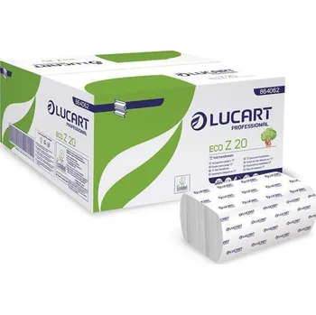 Papírový ručník Papírové ručníky ECO Z 20, bílá, 2-vrstvé, skládané Z/V, 200 útržků, LUCART 864062