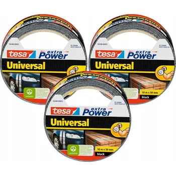 Lepicí páska 3 x Tesa Opravná páska extraPower Duct Tape 10 m x 50 mm, černá