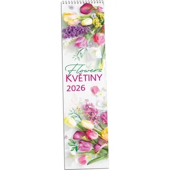 Kalendář Kalendář nástěnný úzký - Květiny 2026 (KN307)