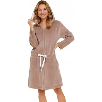 Dámský župan Doctor Nap dámský župan ke kolenům s kapucí ecru, velikost L