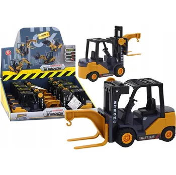 autíčko Žlutý vysokozdvižný vozík s hákem, nastavitelný, s frikčním pohonem