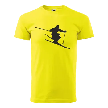 Chlapecké tričko ON-DESIGN Tričko pánské/dětské s LYŽAŘEM Velikost: 158 cm/12 let, Barva: citronová
