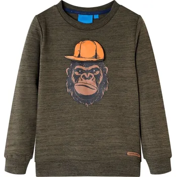 Chlapecká mikina vidaXL Dětská mikina tmavě melanž 116 [13201] Barva: Khaki