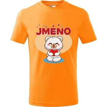 Chlapecké tričko Dětské tričko s potiskem Medvídek se srdcem Velikost: 122/6 let, Barva trička: Tangerine orange