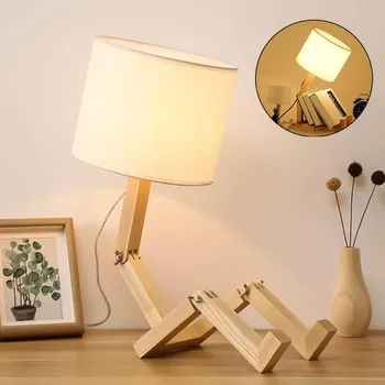 Lampička Dřevěná stolní lampa panáček