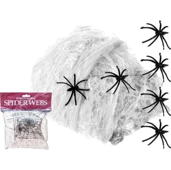 Síť proti hmyzu Pavoučí síť bílá - 60 g+6 pavouků -24247
