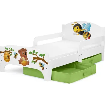 Dětská postel Postel Leomark Smart Medvídek 140x70 cm - matrace a rám jsou součástí postele